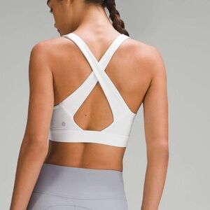 lululemon athletica White Cross-Back Sports Bra